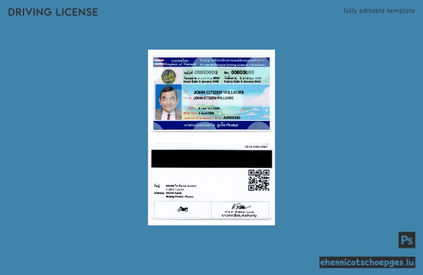Beispiel für einen thailändischen Führerschein